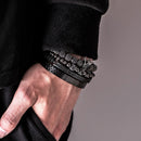 Bracelete coroa banhado a rodio negro